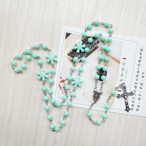 3191dba800913eb8f3db830152404b53_H848b12e06c004d5f834ac87eddb6a509f_avif=close&webp=close Komi Colourful 6mm Rosary Cross Pendant Necklace Religious Rosary Necklace for Pary