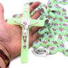 1.59* 2.4cm Large Luminous Plastic Beads Necklace Hanging Wall Decoration Cross Wall Rosary