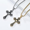 32bd9ed2e514b74114841d9742c24bae_Hf5feeb6f6c144f6ab54d1c232499f040R_avif=close&webp=close KOMI Stainless Steel Cross Pendant Chain Necklace for Men Women 24 Inches Vintage Love Center Cross Necklace for Boys Girls Gift