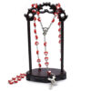 2024 Komi Wholesales Christian Plastic Red Heart Shaped Beads Jesus Cross Pendant Prayer Rosary Necklace
