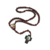 Komi Rosary Necklace Natural Wood Bead Cross Necklace Religious Jewelry Wholesale