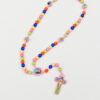 Kids Cartoon Colorful Cross Necklace Beaded Handmade Rope Knot Color Matching Bracelet Pendant