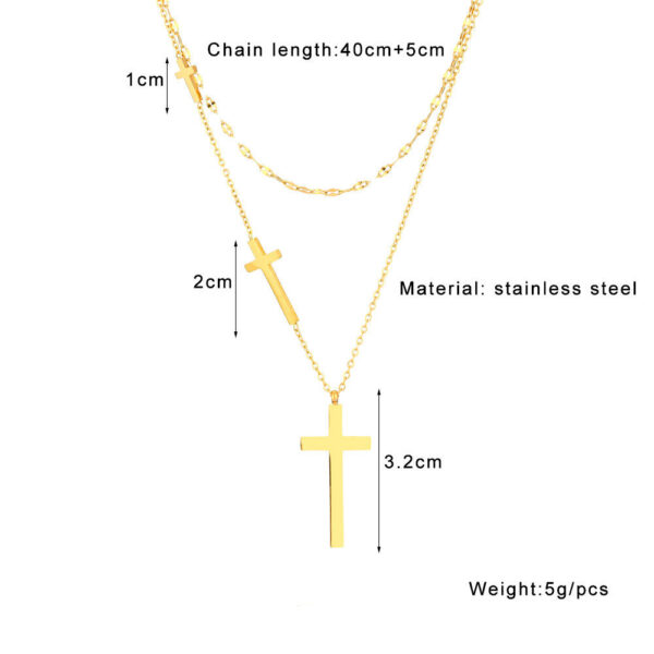 364fc3fa52210f512ad9f55e69c6de41_Hb233765fef904d0b8e3832aecaf7df5fr_avif=close&webp=close KOMI 18K Gold Plated Stainless Steel Layered Cross Pendants Necklace Choker Necklaces for Women Birthday Gifts