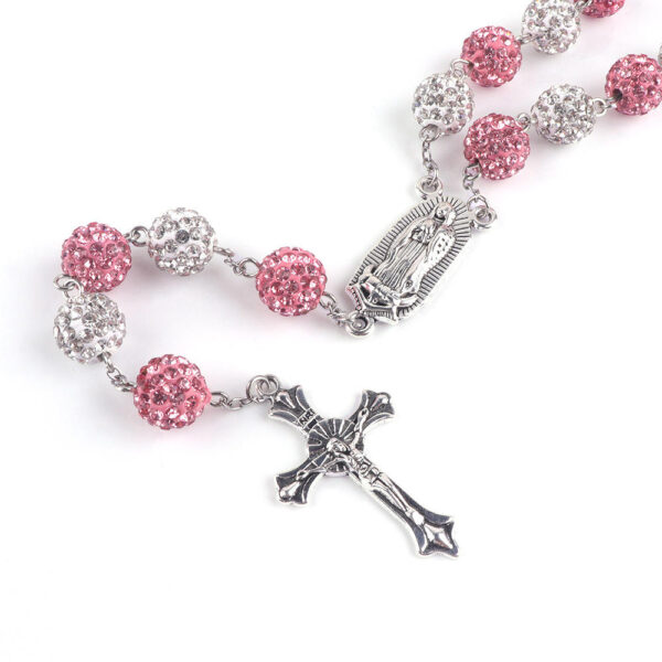 372d44309bc087c2727de05111ad7fca_Ha269b957ff0e4337ae7281c037b4d650V_avif=close&webp=close KOMI Rosary Necklace High Quality Polymer Clay Diamond Ball Necklace AB Diamond d Rosary Necklace Wholesale for Women