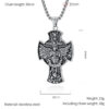 KOMI Mens Cross Necklace Vintage Stainless Steel Saint Michael Archangel Sword Cross Pendant Necklace for Men Box Chain