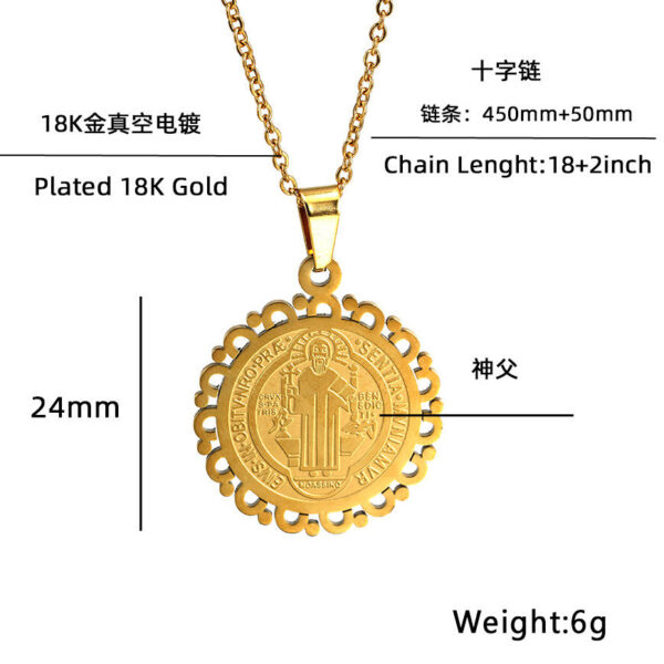 38a2d2814ea0d14691fde85f4ad32140_H487d9a1ca82d4c1190a73a6d06fdf732G_avif=close&webp=close Komi Religious Titanium Steel Religious Pendant Jewelry Stainless Steel Priest Son Miracle Medal Necklace