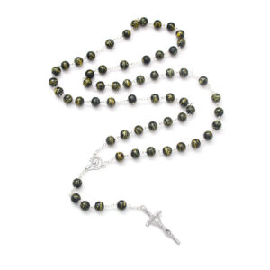 2024 New Religious Jesus Natural Multicolor Stone High Grade Cross Rosary Necklace Religious Jewelry Wholesale Wholesale