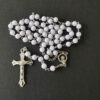 Komi 2023 Hot Sell Rosary Acrylic Beads Necklaces Religious Rosary Cross Necklace for Pary