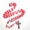 Komi 2023 New 10MM Red Rosary Cross Pendant Necklaces Religious High Grade Jewelry Sets Wholesale