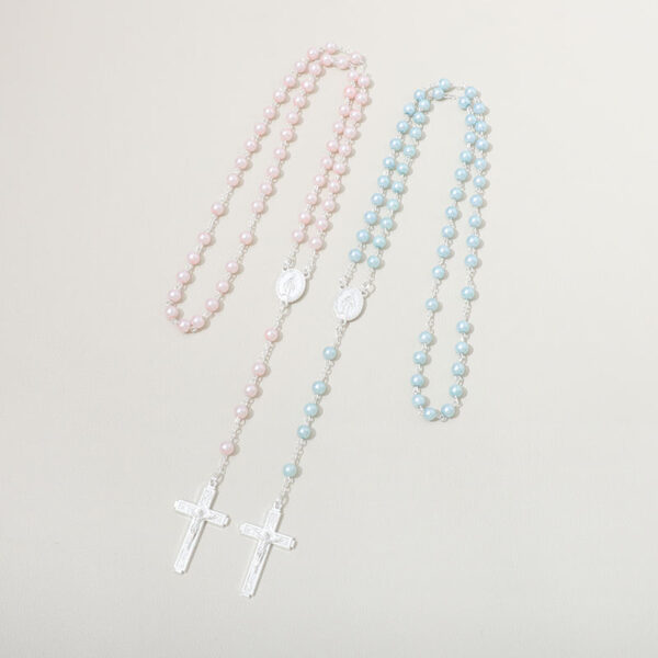 3ffc4ec44740a6cc8547d8de3cf9aa15_H991fc3f14ecb4f618af01c2a3e44a063L_avif=close&webp=close Hot Sale Pearl 8mm Glass Beads Catholic Jesus Cross Rosary Virgin Mary Medal Necklace Religious Jewelry Wholesale