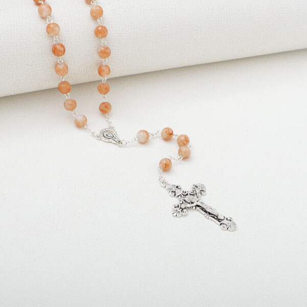 403319f89b19544937814e8616394edc_Hbb2d9b63f568443dba013ab08e423b352_avif=close&webp=close Hot Holy Catholic Blue Glass Stone Beads Rosary Necklace With Sliver Jesus Cross Religious Necklace
