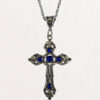 KOMI Vintage Fashion Colored Crystal Cross Pendant Necklaces for Men Women Unique Gothic Diamond Cross Necklaces for Boys Girls