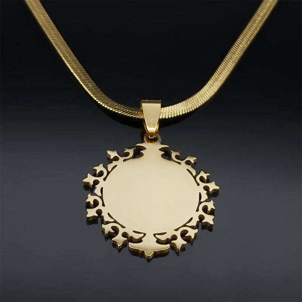 Komi Virgin Mary Prayer Necklace for Women Men Stainless Steel Gold Medallion Necklace Jewelry