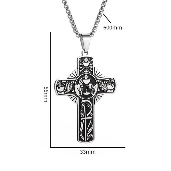 43eadfac37ad6fa4c50169dfbca5ea46_H0f61e0623d34460cb9422fbffcc0ea34B_avif=close&webp=close KOMI Best-selling Eucharist Halo Grape Juice Cross Necklace Stainless Steel Holy Spirit Cross Pendant Necklace for Men Women