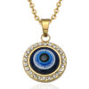 Komi Stainless Steel Turkish Blue Eye Necklace Religious AccessoriesTItanium Steel Eye Pendant