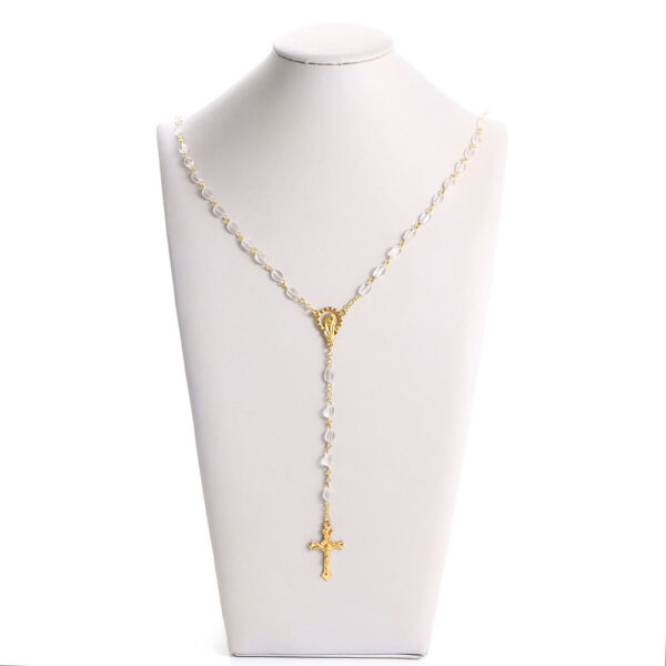2024 Komi Religious Rosary Necklaces 6*8mm Acrylic Beads Necklace Cross Pendant Christian Jewelry Wholesale