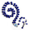 2024 Komi Wholesales Religious Catholic 8mm Blue Acrylic Grind Arenaceous Beads Chain Prayer Rosary Necklace