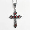 KOMI Vintage Fashion Colored Crystal Cross Pendant Necklaces for Men Women Unique Gothic Diamond Cross Necklaces for Boys Girls