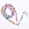2024 Hot Sell Rosary Soft Clay Bead Jesus Cross Christ Maria Stock Necklace for Pray