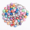 2024 Hot Sell Rosary Soft Clay Bead Jesus Cross Christ Maria Stock Necklace for Pray