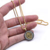 High Grade Stainless Steel St. Benedict Two Tone Round Pendant Cross Necklace Accessory St.Benedict