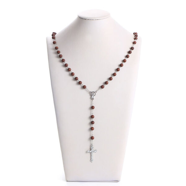 Komi Religious Rosary Necklace Beads 8mm Rosary Bead Cross Pendant Necklace Religious Jewelry Accessories Wholesale Necklaces /