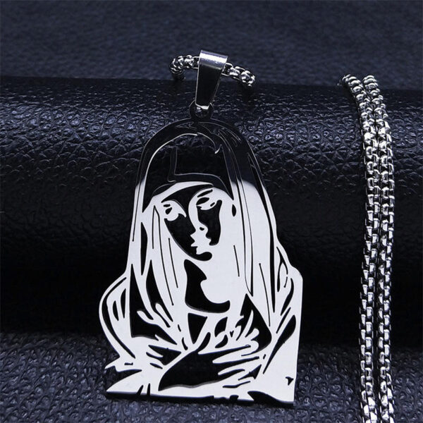 4dd36cf98f61b393fb47e180a9d210bf_H94fe61f4c7684f41ae1a5a39e14e5342z_avif=close&webp=close KOMI Religious 18K Gold Plated Stainless Steel Hollow Virgin Mary Pendant Necklace for Women Men Prayer Gifts