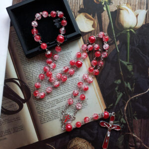 Komi New Religious Catholic Acrylic Grind Arenaceous Beads Chain Prayer Rosary Necklace