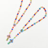 Kids Cartoon Colorful Cross Necklace Beaded Handmade Rope Knot Color Matching Bracelet Pendant