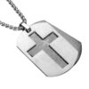 Komi Stainless Steel Double-layer Engraved air Force Brand Cross Pendant Necklace Hip Hop Niche Jewelry for Men