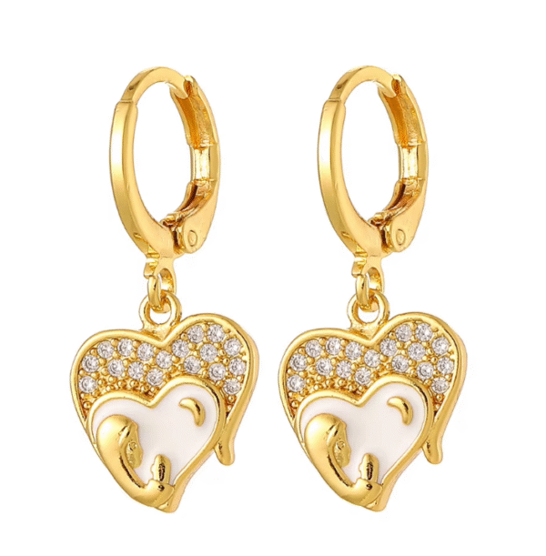 .5 KOMI 18K Gold Plated Huggie Hoops Earrings with Zircon CZ Charms of Geometric Virgin Mary Drop Earrings for Women Religious