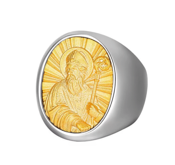 5 Gilded Trend European and American Hip-hop Exaggerated Titanium Steel Jesus Ring Men Gift Religious Jewelry Wholesale