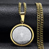 Komi 2023 New Bible Prayer Cross Pendant Necklace Stainless Steel Spanish Necklace Jewelry