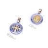 High Grade Stainless Steel St. Benedict Two Tone Round Pendant Cross Necklace Accessory St.Benedict