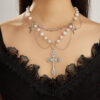 54a88c1f867003254103b4f21b3541f6_H46af28df455244a3a171caacb28ce614W_avif=close&webp=close KOMI Fashion Double Layered Imitation Pearl Necklace with Tassels Star Cross Pendant Necklaces for Women Girls Wedding Party
