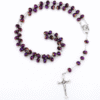 2023 Hot Sell Rosary 8*6mm Glass Cut Face Crystal Jesus Cross Christ Maria Stock Rosary Necklace