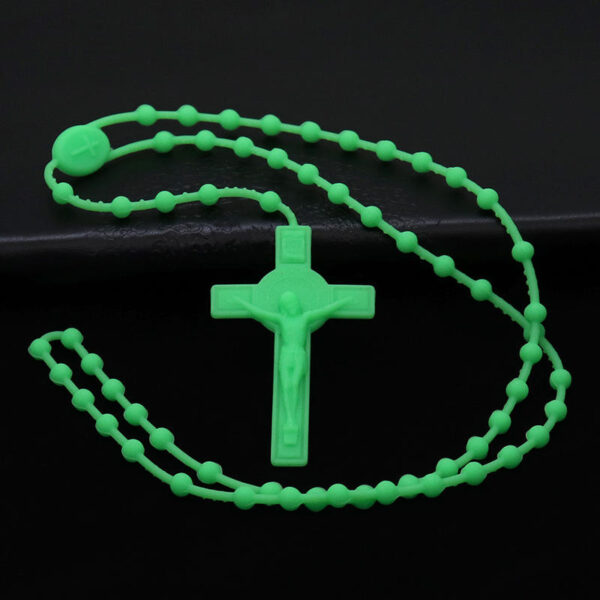 56b21609f143cae03b57fa1a48715cd3_H0b1cef4eddd24c25bb638649b3fe421fa_avif=close&webp=close KOMI Plastic Soft Glue Color Luminous Fluorescent Cross Pendant Rosary Jewelry