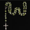 KOMI 8mm Plastic Crack Bead Necklace Rosary Cross Necklace Religious Bead Necklace