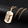 KOMI Religious Men Cross Necklace 18K Gold Plated Stainless Steel Faith Bible Prayer Crucifix Cross Pendant Necklace for Men