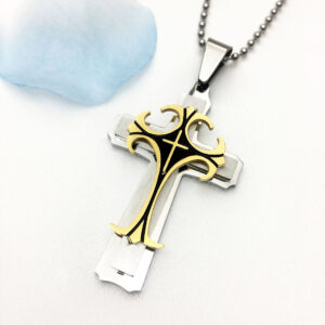 Punk Style Hip Hop Rock Stainless Steel Cross Pendant Jesus Cross Necklace