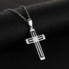 59b69e1f76bf20f515a3bbd718e680fb_Ha0ea3f820cd346a9b404e20d96e308eeM_avif=close&webp=close Stainless Steel Cross Pendant Necklace Men and Women Versatile Titanium Pendant Sweater Chain Guard Chain Accessories