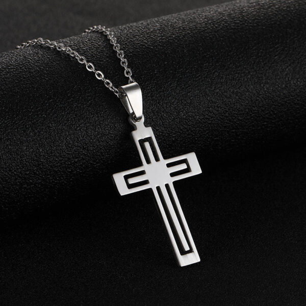 59b69e1f76bf20f515a3bbd718e680fb_Ha0ea3f820cd346a9b404e20d96e308eeM_avif=close&webp=close Stainless Steel Cross Pendant Necklace Men and Women Versatile Titanium Pendant Sweater Chain Guard Chain Accessories