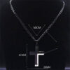 KOMI Titanium Steel Double Color Cross Pendant Personality Men's Stainless Steel Necklace Jewelry Wholesale
