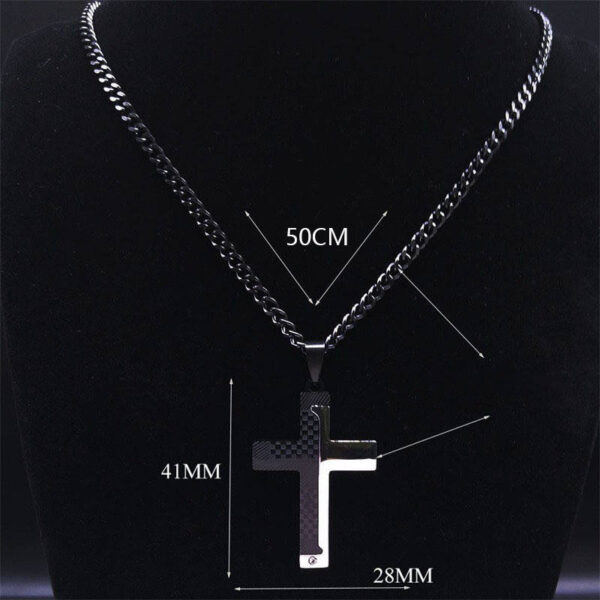 KOMI Titanium Steel Double Color Cross Pendant Personality Men's Stainless Steel Necklace Jewelry Wholesale