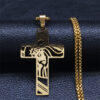 Stainless Steel Cross Jesus Pendant Necklace Men and Women Versatile Titanium Pendant Sweater Chain Guard Chain Accessories
