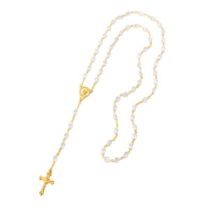 2024 Komi Religious Rosary Necklaces 6*8mm Acrylic Beads Necklace Cross Pendant Christian Jewelry Wholesale
