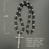 5be688d50a47ac6b52f4d68f944bd362_H35d99758186e4f69a00ec4d7aa79fcc5o_avif=close&webp=close Dreamwork Rosaries Necklaces Jesus Cross Pendant 8mm Black Acrylic Beads Rosary Necklace for Pray Gift and Car Accessories