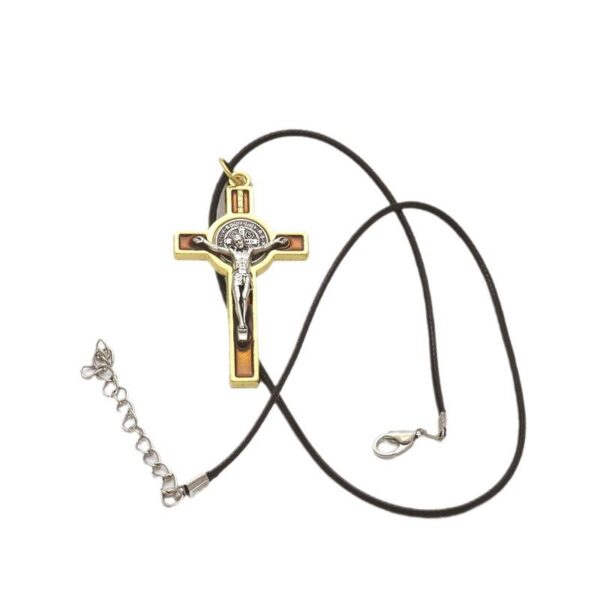 Hot Selling Classic Cross Necklace Dripping Oil Cross Crucifix Religious Pendant Men and Women Couple Colorful Necklace
