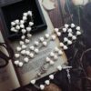 Komi Hot Selling Love Milk Color Rosary Cross Necklace Pendant Crucifix Pendant Rosary Catholic Necklace