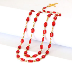 2024 Komi Rosary Bead Necklace Religious 6*8mm Acrylic Beads Cross Pendant Necklaces Jewelry Accessories Wholesale